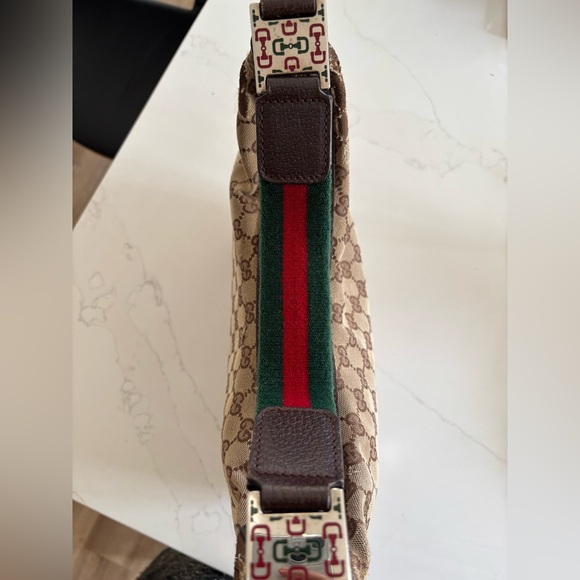 AUTHENTIC GUCCI GG Brown Monogram Canvas Bag Vintage Y2K - Picture 12 of 12